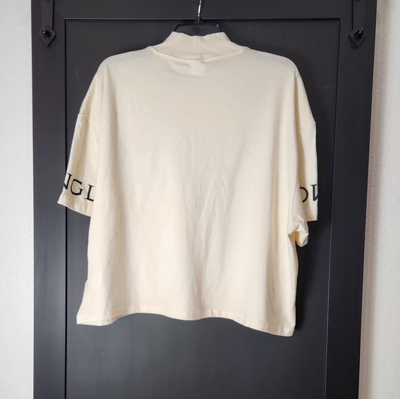 Pringle of Scotland X H&M Cropped Mock turtleneck T-Shirt Size XL - Picture 2 of 4
